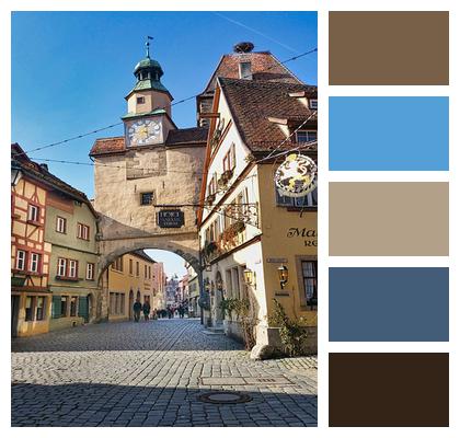 Street Rothenburg Ob Der Tauber City Gate Image